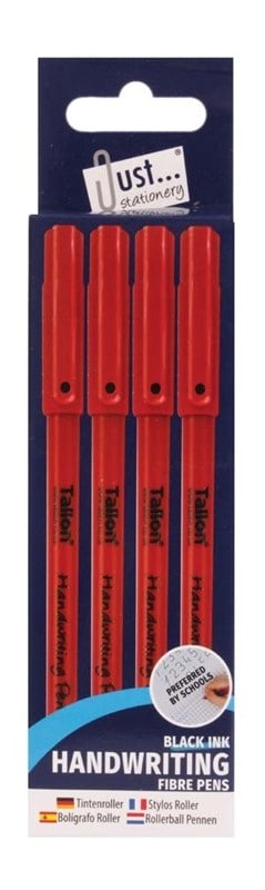 Wholesale Just Stationery Hand Writing Pens, Black Ink Only 4 Pack from Harrisons Direct