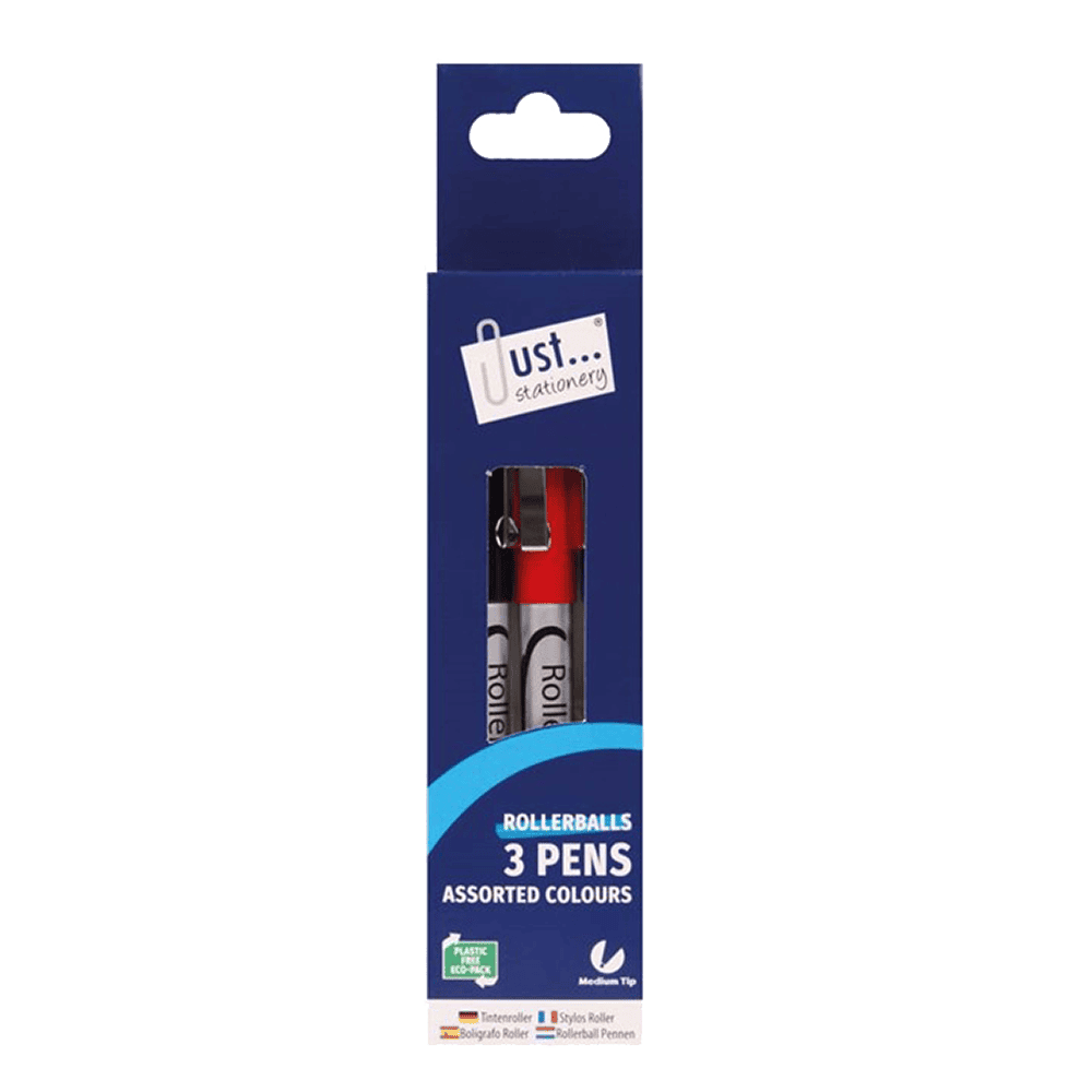 Just Stationery Roller Ball Pens 3s from Harrisons Direct