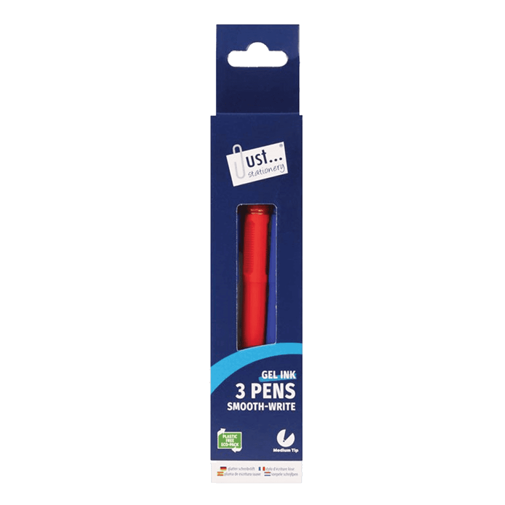 Just Stationery Smooth Write Pens Assorted 3 Pack