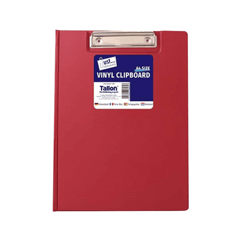 Just Stationery Vinyl Clipboard & Cover Assorted Colours