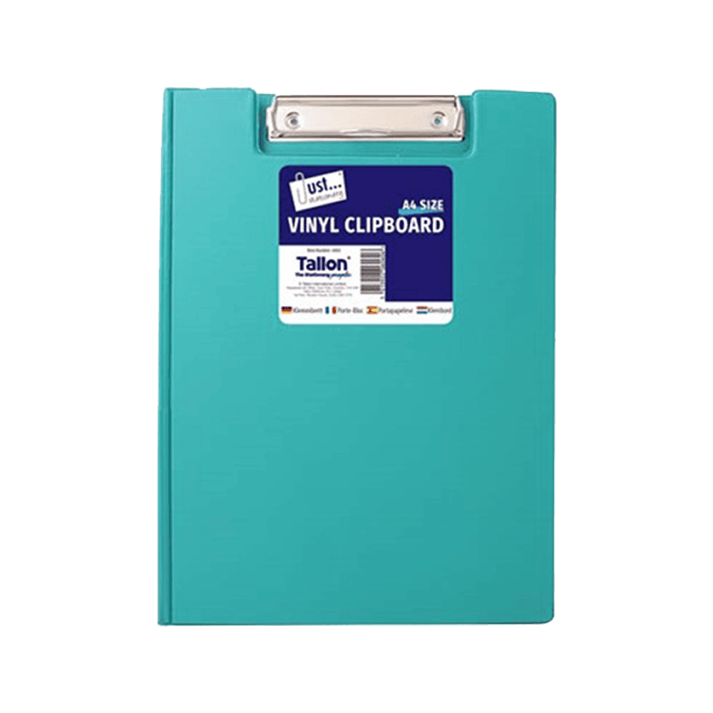 Just Stationery Vinyl Clipboard & Cover Assorted Colours