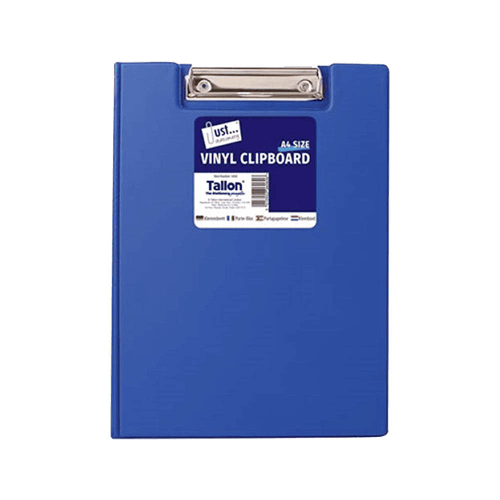Just Stationery Vinyl Clipboard & Cover Assorted Colours