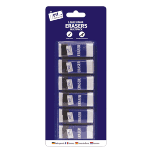 Just Stationery White Erasers 6 Pack from Harrisons Direct