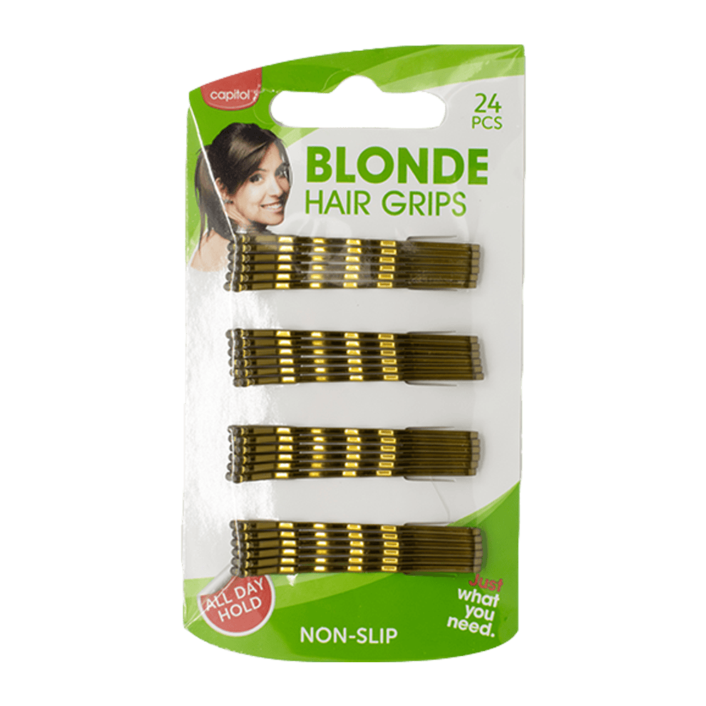 Capitol Blonde Hair Grips 24's in hang pack from Harrisons Direct