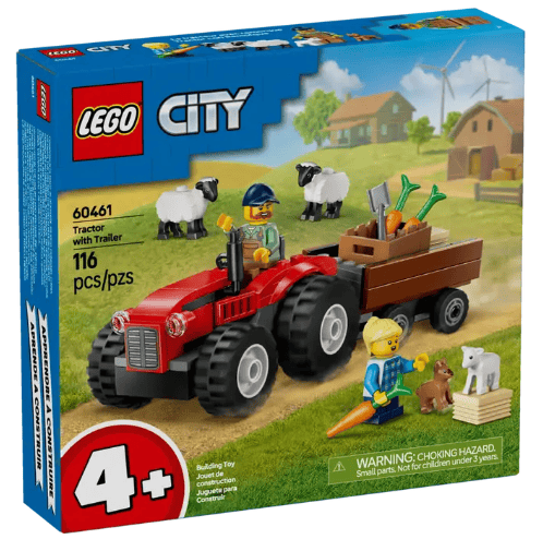 LEGO City Great Vehicles 60461 Red Farm Tractor with Trailer Sheep set from Harrisons Direct