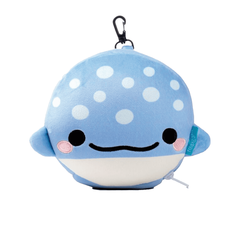 Relaxeazzz Adoramals Aoi the Whale Shark Plush Travel Pillow & Eye Mask