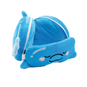 Relaxeazzz Adoramals Blu the Dolphin Plush Travel Pillow & Eye Mask from Harrisons Direct