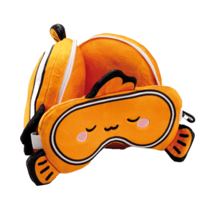Relaxeazzz Adoramals Finley the Clown Fish Plush Travel Pillow & Eye Mask from Harrisons Direct