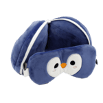Relaxeazzz Penguin Plush Travel Pillow & Eye Mask from Harrisons Direct