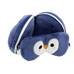 Relaxeazzz Penguin Plush Travel Pillow & Eye Mask from Harrisons Direct