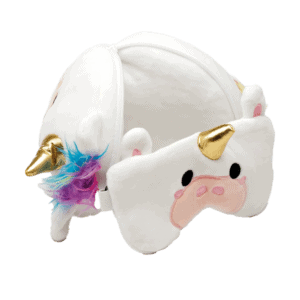 Relaxeazzz Unicorn Plush Travel Pillow Eye Mask from Harrisons Direct