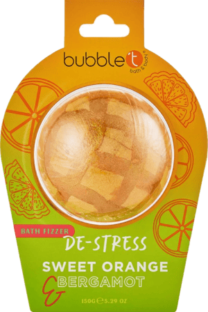 Bubble T Destress Bath Fizzer Sweet Orange & Bergamot 150g from Harrisons Direct