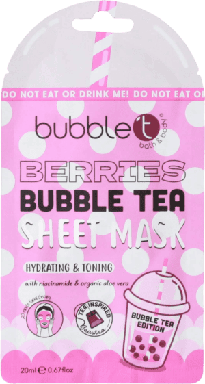 Bubble T Face Sheet Mask in Berries 20ml from Harrisons Direct