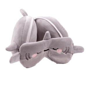 Relaxeazzz Adoramals Archie The Shark Plush Travel Pillow Eye Mask from Harrisons Direct