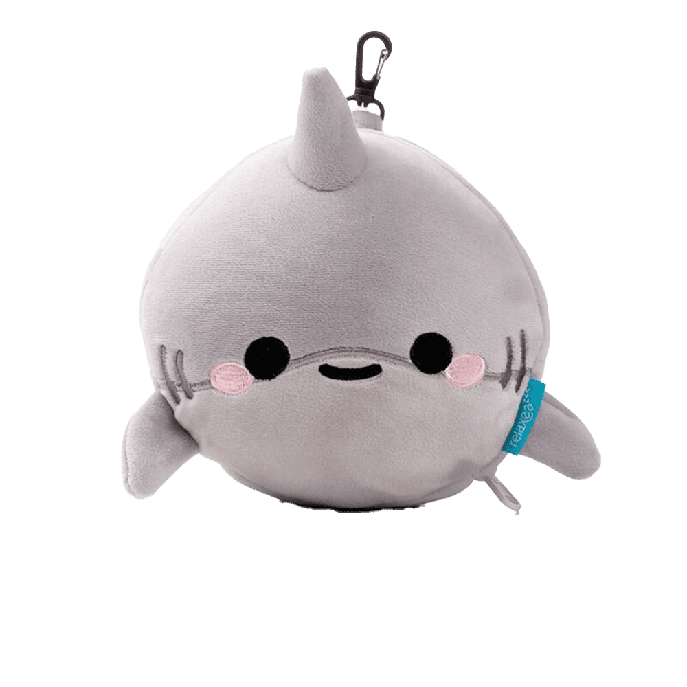 Relaxeazzz Adoramals Archie The Shark Plush Travel Pillow Eye Mask from Harrisons Direct