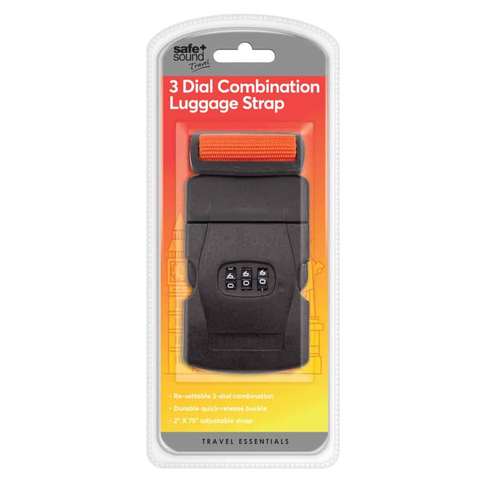 Safe & Sound Travel Luggage Strap 3 Dial from Harrisons Direct