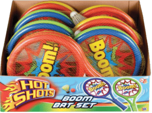 Hot Shots Boom Bat Set CDU from Harrisons Direct
