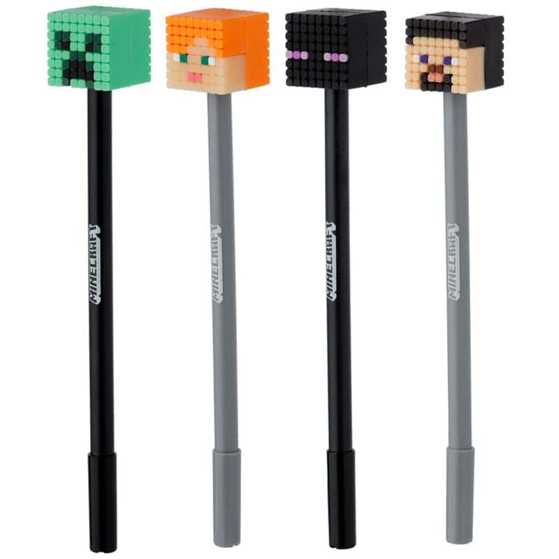 Minecraft Fine Tip Pen With Silicone Topper (Alex/Steve/Creeper/Enderman)