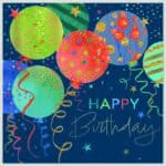 Birthday Card - Open Square Balloons 160mmx160mm from Harrisons Direct