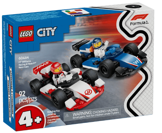 LEGO City Project Alicia 2025 60464 F1 Williams Racing & Haas F1 Race Cars from Harrisons Direct