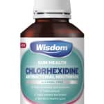 Wisdom Chlorhexidine Alcohol Free Mint Mouthwash 300ml from Harrisons Direct