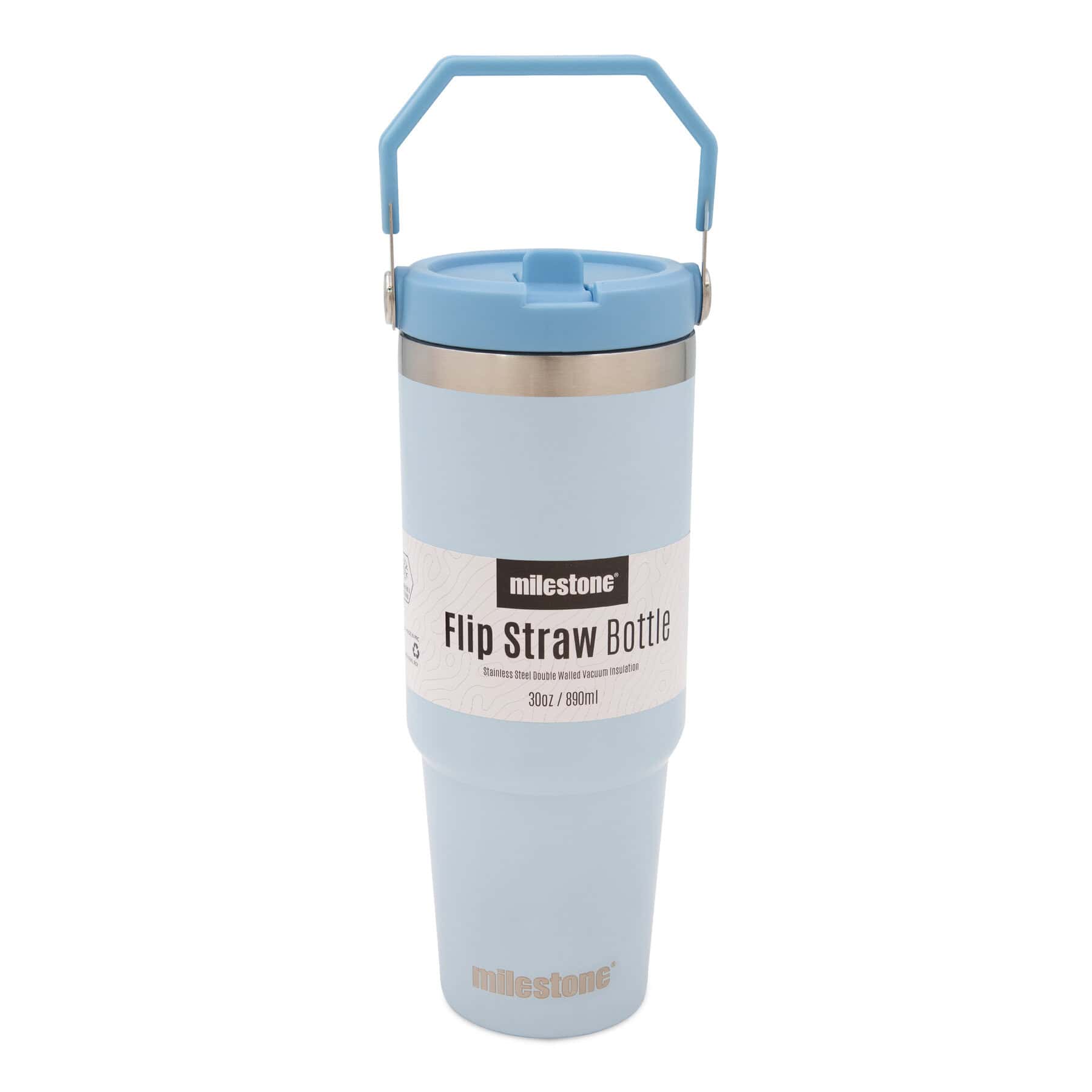 Milestone Flip Straw Bottle Blue 890ml from Harrisons Direct
