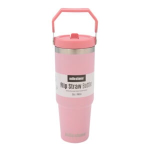 Milestone Flip Straw Bottle Pink 890ml from Harrisons Direct