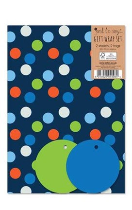Packed Wrap 2 Sheets & 2 Tags 3 Assorted Male Designs from Harrisons Direct