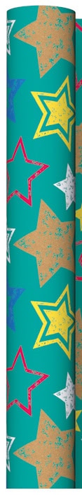 2m Fashion Kraft Gift Wrap 4 Assorted Designs CDU