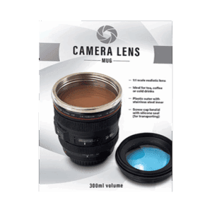 Camera Lens Mug With Lid from Harrisons Direct