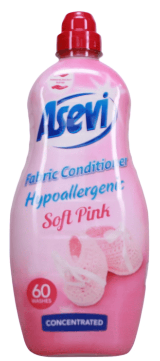 Asevi Hypoallergenic Soft Pink 60 Wash Fabric Softener 1380ml from Harrisons Direct