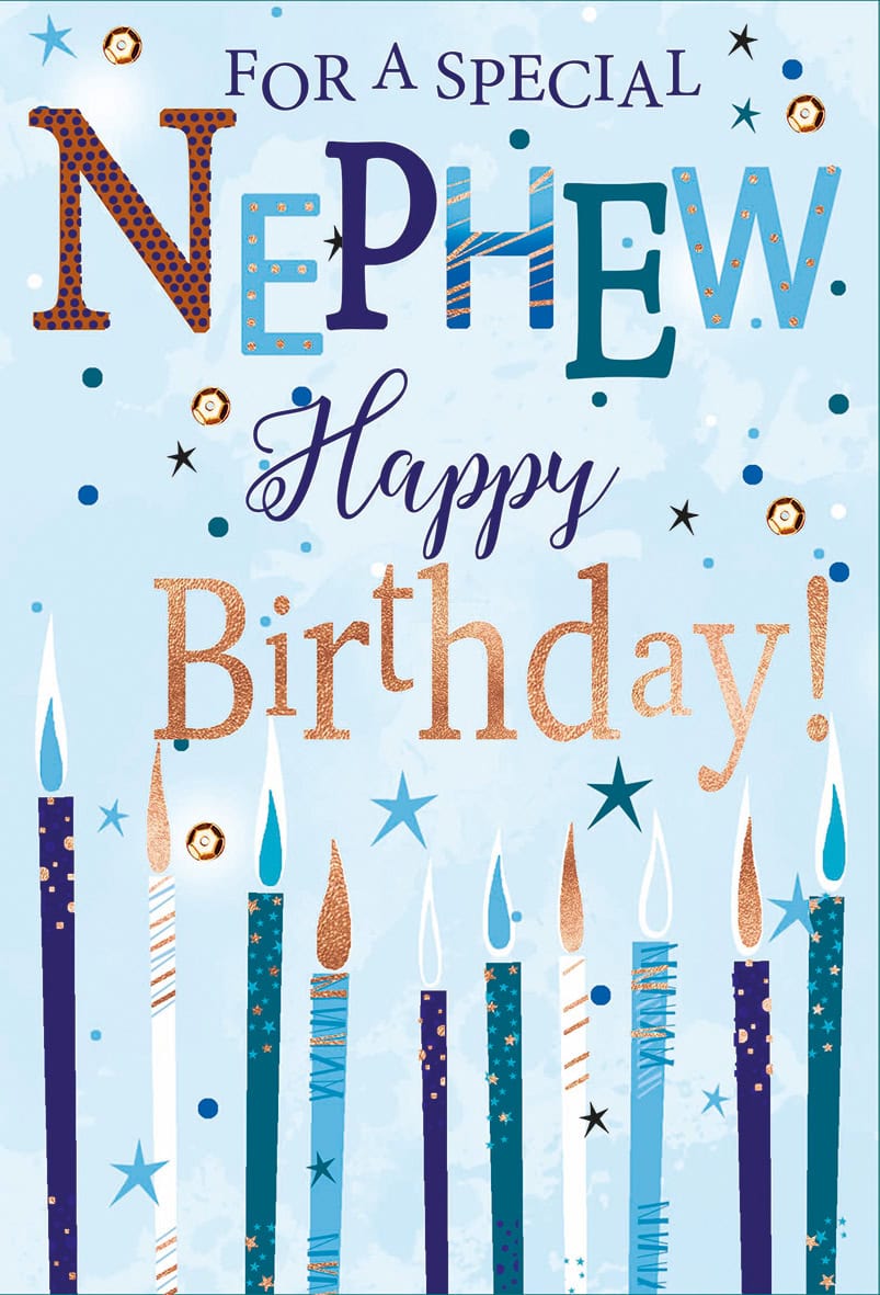 Birthday Card Nephew - Candles from Harrisons Direct