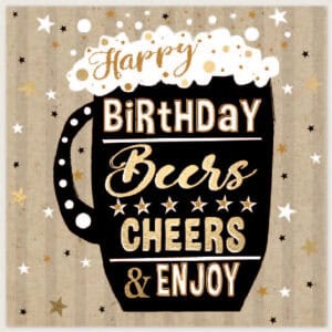 Birthday Card - Open Square Cheers 160mm x 160mm from Harrisons Direct