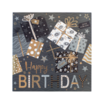 Birthday Card – Open Square Presents 160mmx160mm from Harrisons Direct