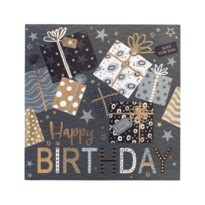 Birthday Card – Open Square Presents 160mmx160mm from Harrisons Direct