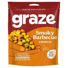 Graze Smoky BBQ Crunch Share Bag 100g from Harrisons Direct
