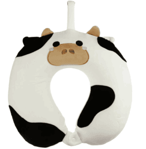 Relaxeazzz Cow Plush Memory Foam Travel Pillow from Harrisons Direct