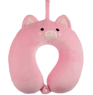 Relaxeazzz Pig Plush Memory Foam Travel Pillow from Harrisons Direct