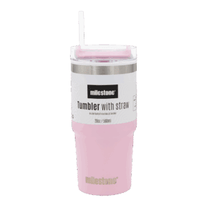 Milestone Tumbler Gradiant Pink with Straw 560ml from Harrisons Direct