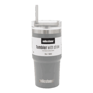 Milestone Tumbler Gradiant Grey with Straw 560ml from Harrisons Direct