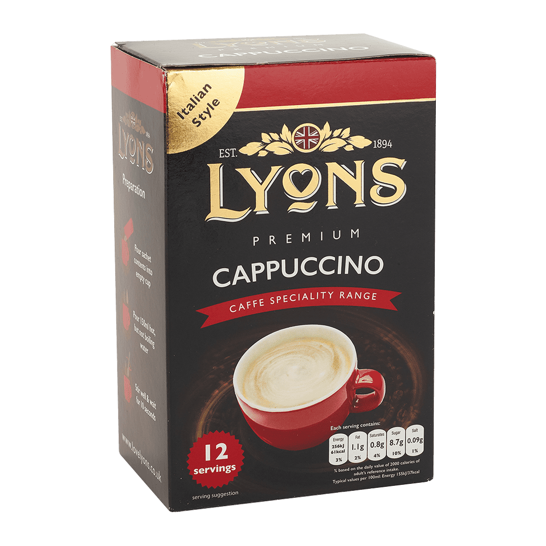 Lyons Cappuccino 12 x 15g from Harrisons Direct