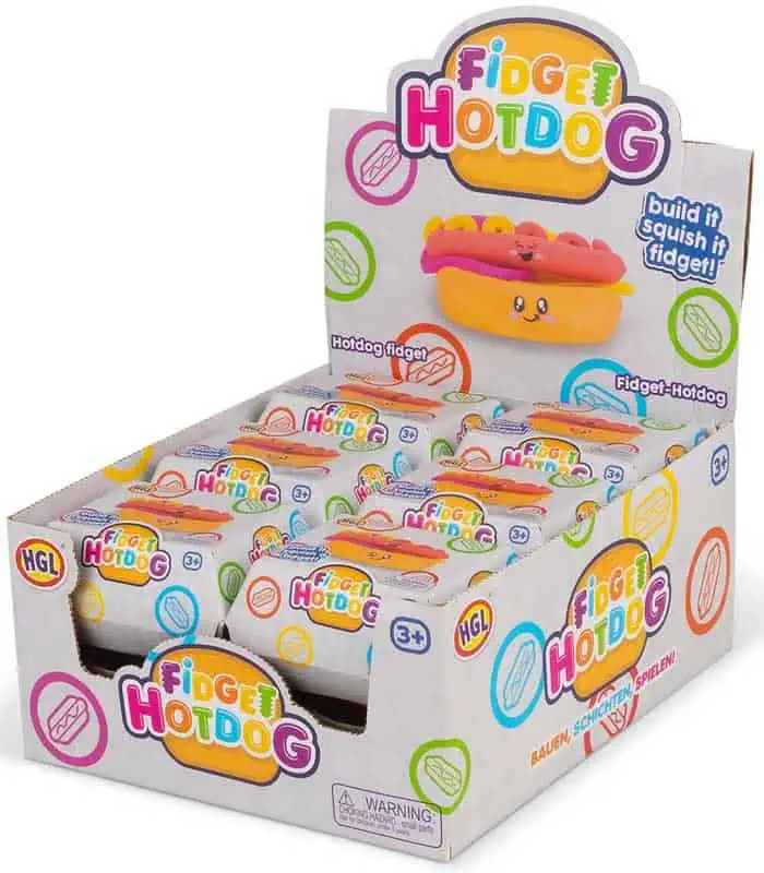 Fidget Hot Dog CDU from Harrisons Direct