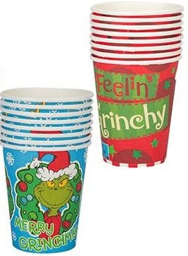 The Grinch Paper Cups 8 Pack 2 Assorted from Harrisons Direct