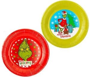 The Grinch Paper Plates 9 6 Pack 2 Assorted from Harrisons Direct