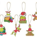 The Grinch Tree Hangers 8cm 6 Assorted from Harrisons Direct