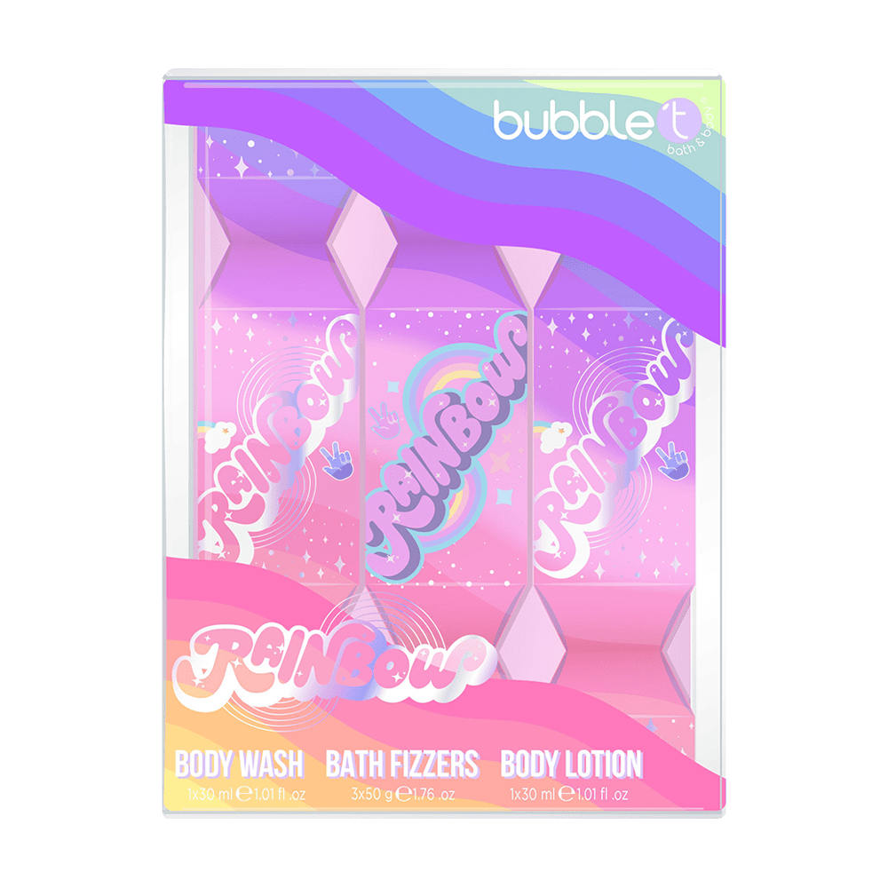 Bubble T Rainbow Crackers 3 Piece Gift Set from Harrisons Direct