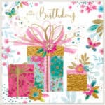 Wholesale Birthday Card - Open Square Presents 160mmx160mm from Harrisons Direct