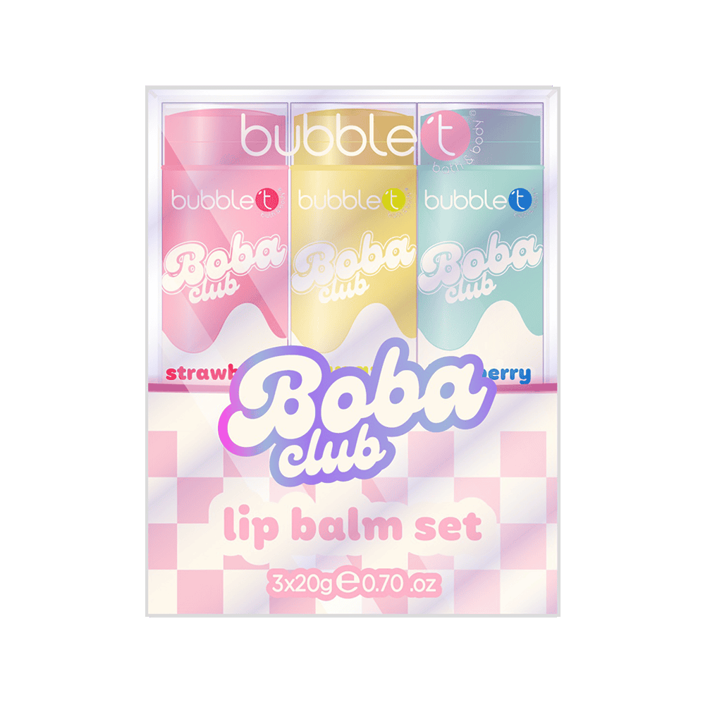 Bubble T Boba Lip Balm Set 3 Piece from Harrisons Direct