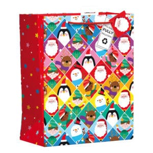 Wholesale Christmas Gift Bag Large - Diamonds from Harrisons Direct