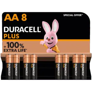 Wholesale Duracell AA Plus Power Boost Alkaline Batteries Special Offer 8pk from Harrisons Direct